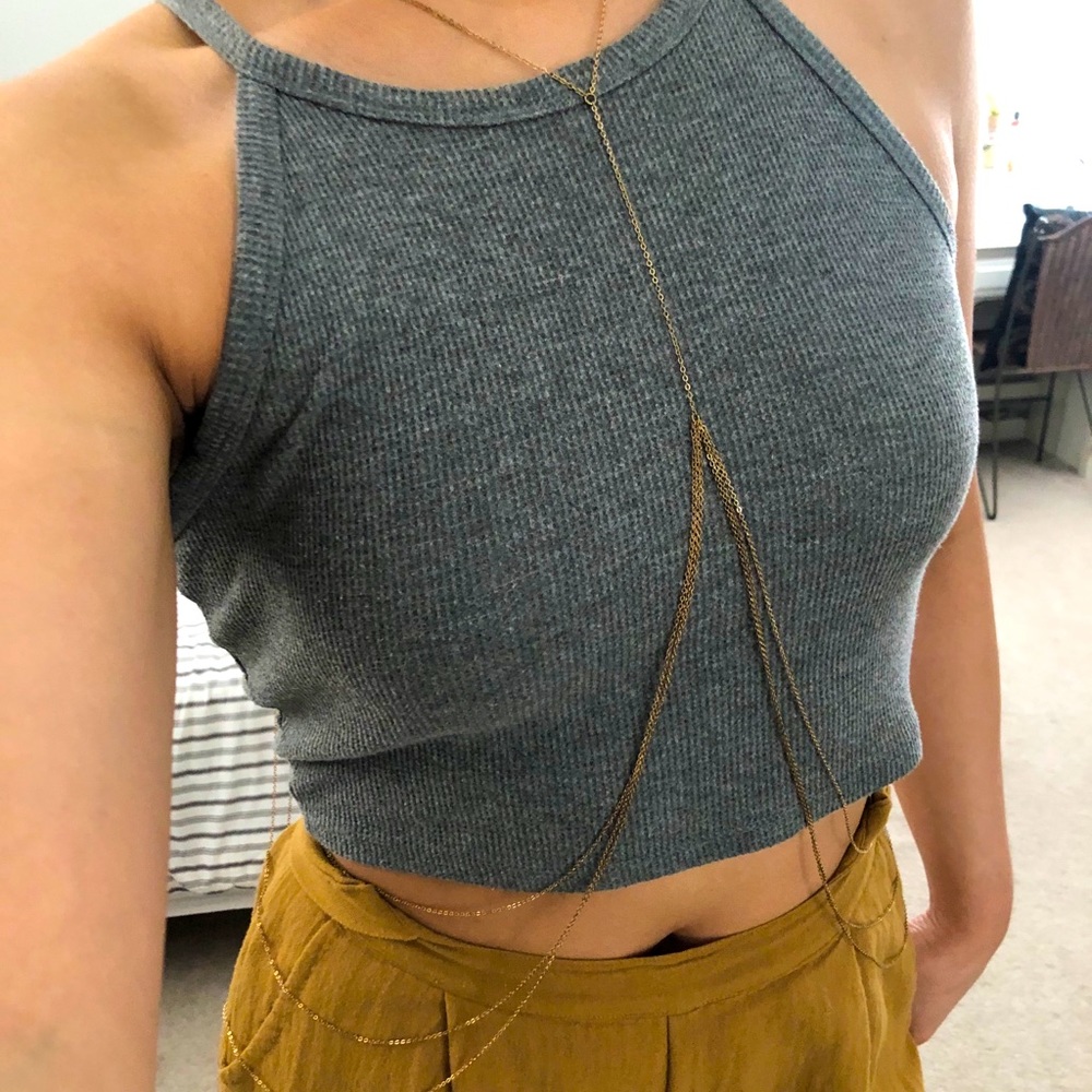 Gold Ribcage Body Chain/Necklace